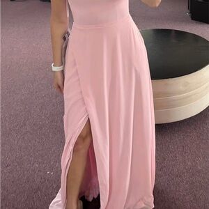 Elegant Pink Maxi Dress
